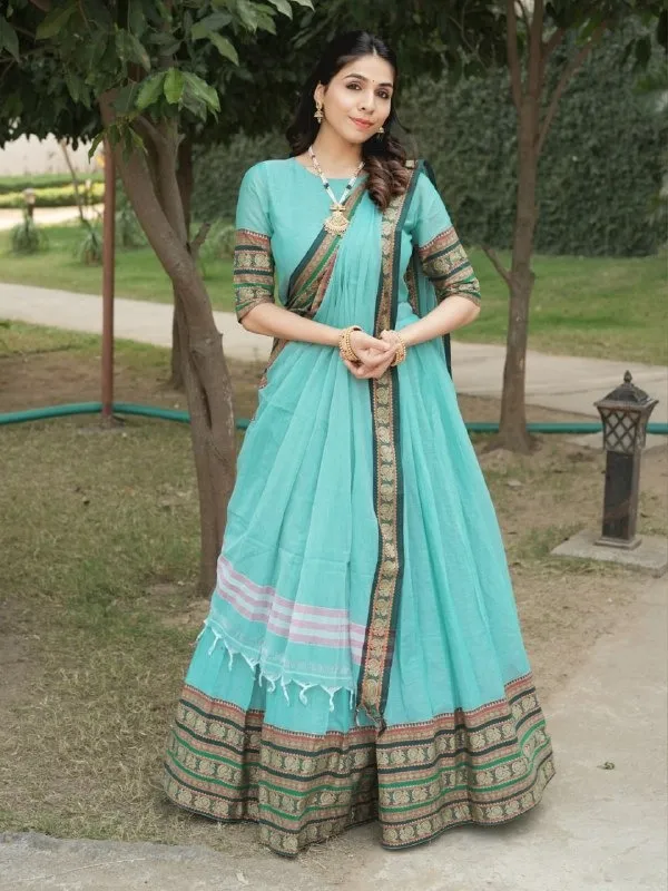 Sky Color Festive Special Lehenga Choli Under 2500