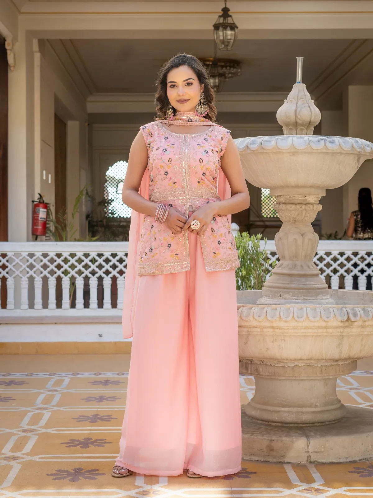 Baby Pink Wedding Wear Dress under 1500