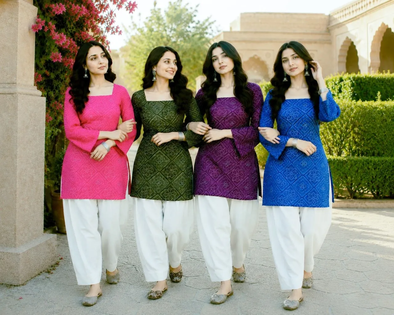 Bandhej Printed kurti with Bottom