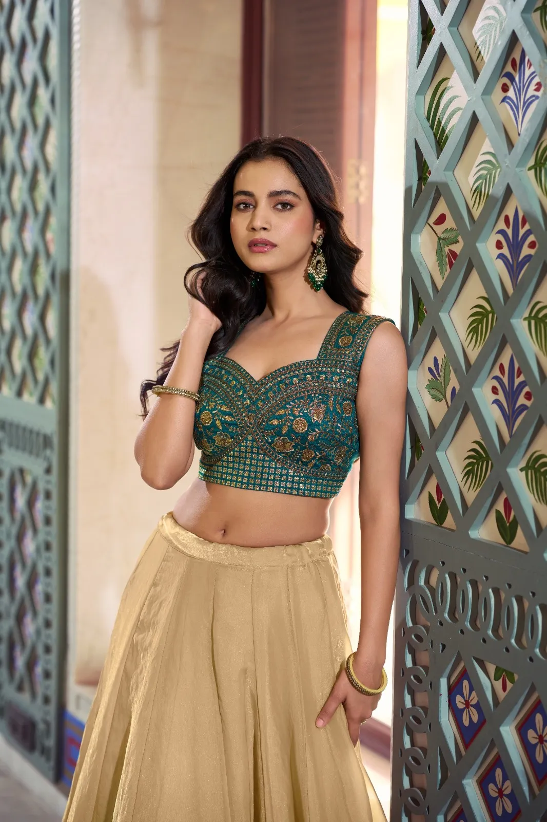 Beautiful Chiku Color Brides Maid Lehenga Choli