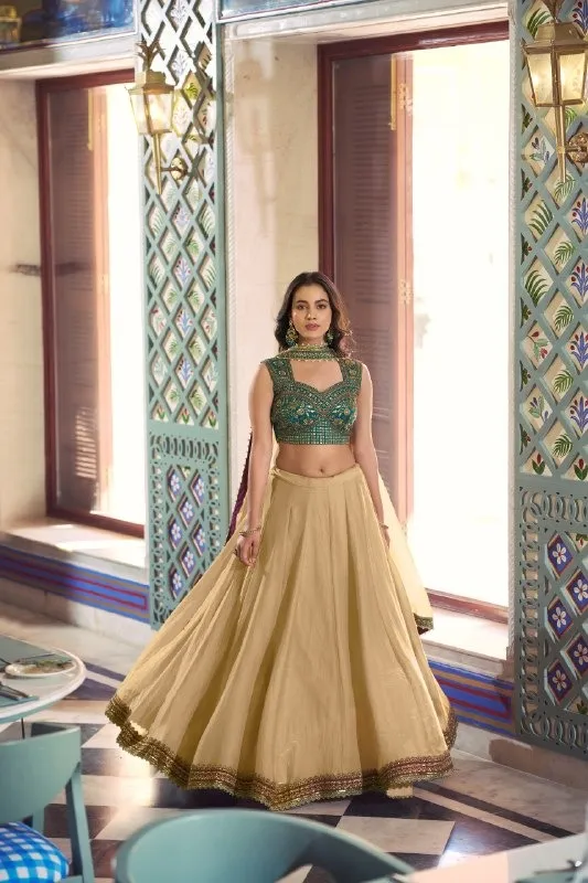 Beautiful Chiku Color Brides Maid Lehenga Choli