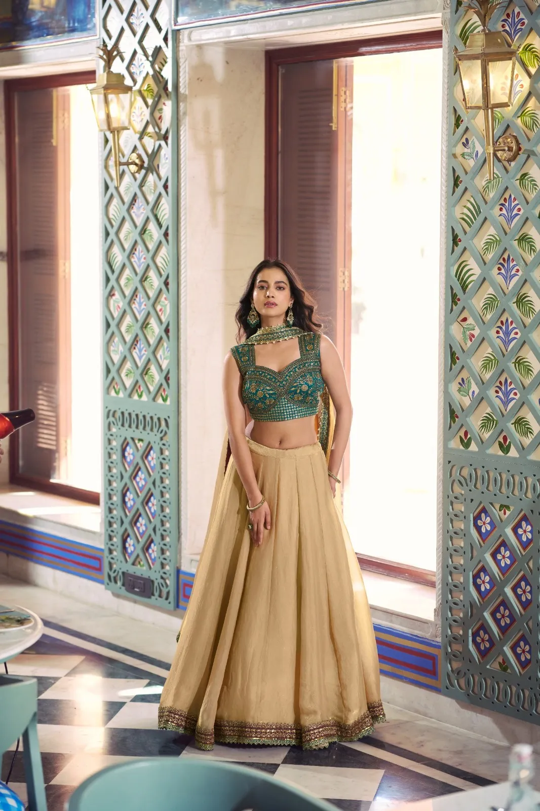 Beautiful Chiku Color Brides Maid Lehenga Choli