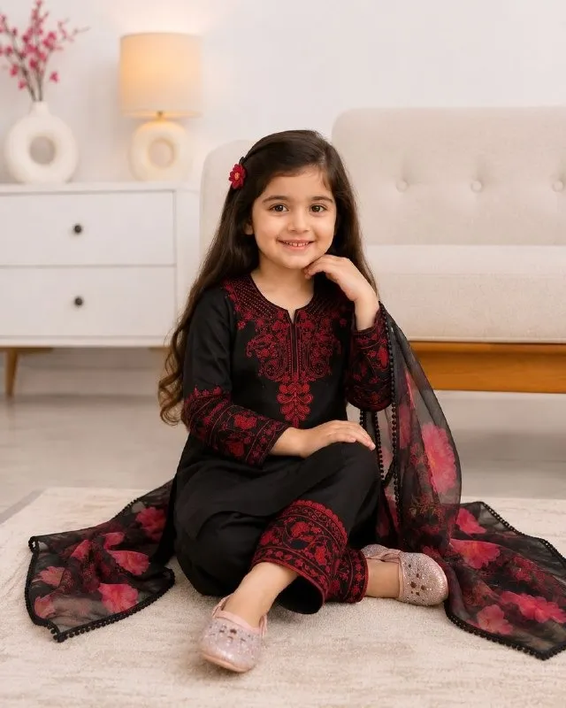Black Kids Readymade Salwar Suit