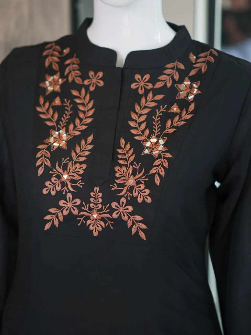 Black Premium Silk Embroidery Co ord Sets