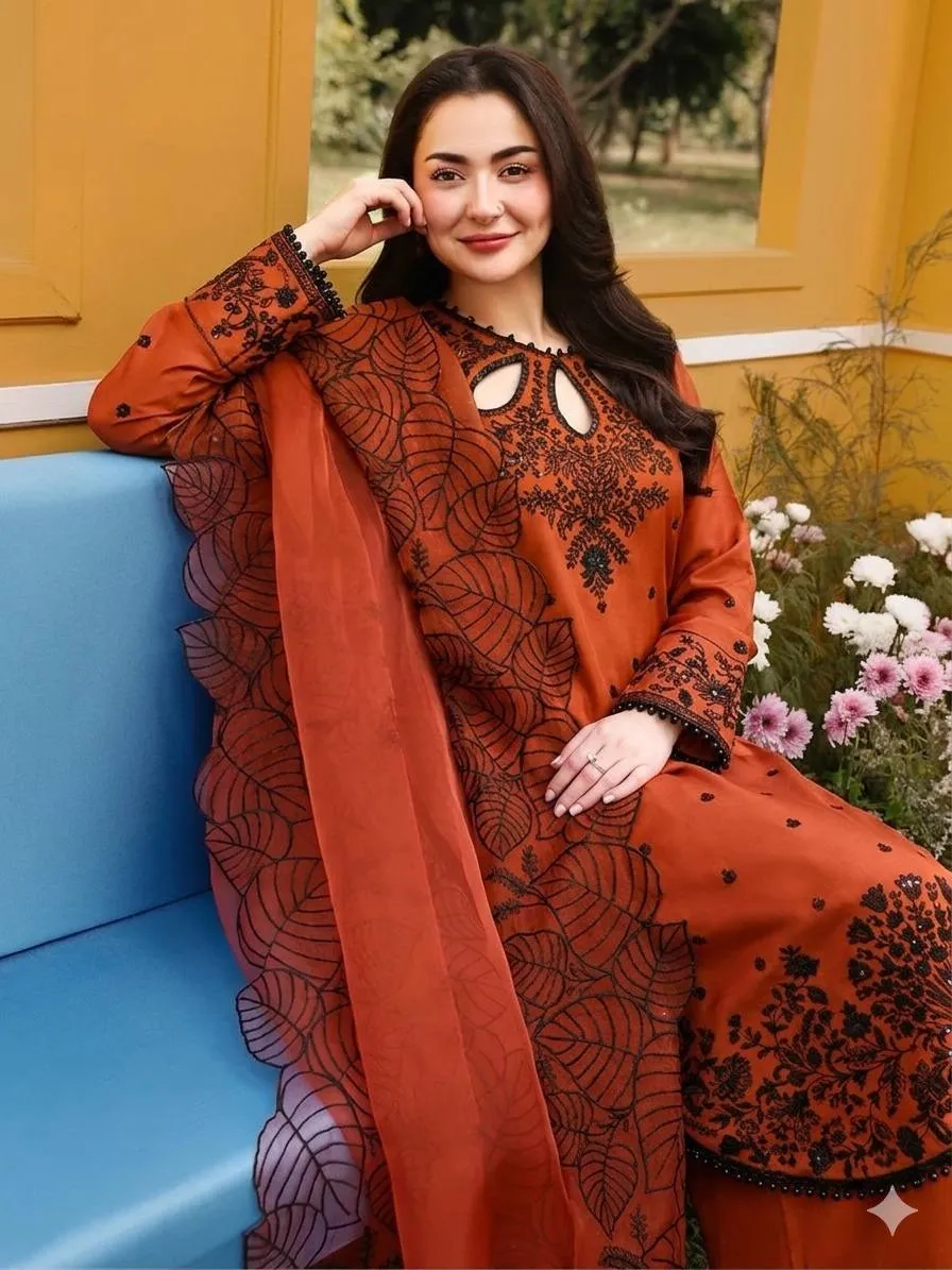 Brown Pakistani Salwar Inspired by Hania Amir