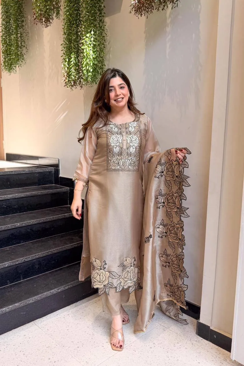 Chiku Color Cut Work Pakistani Suit