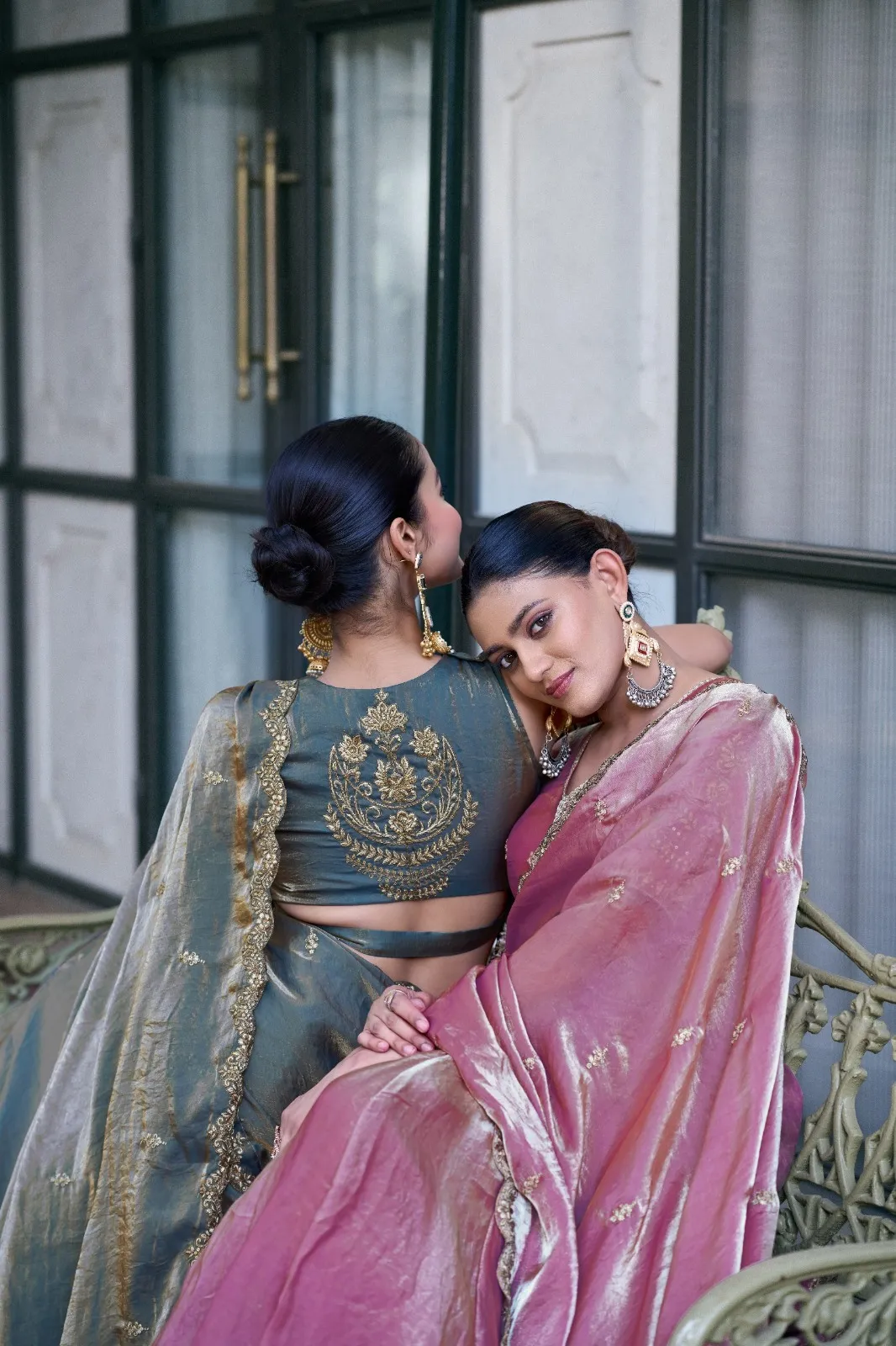 Dusty Blue Fendi Embroidered Lehenga Choli
