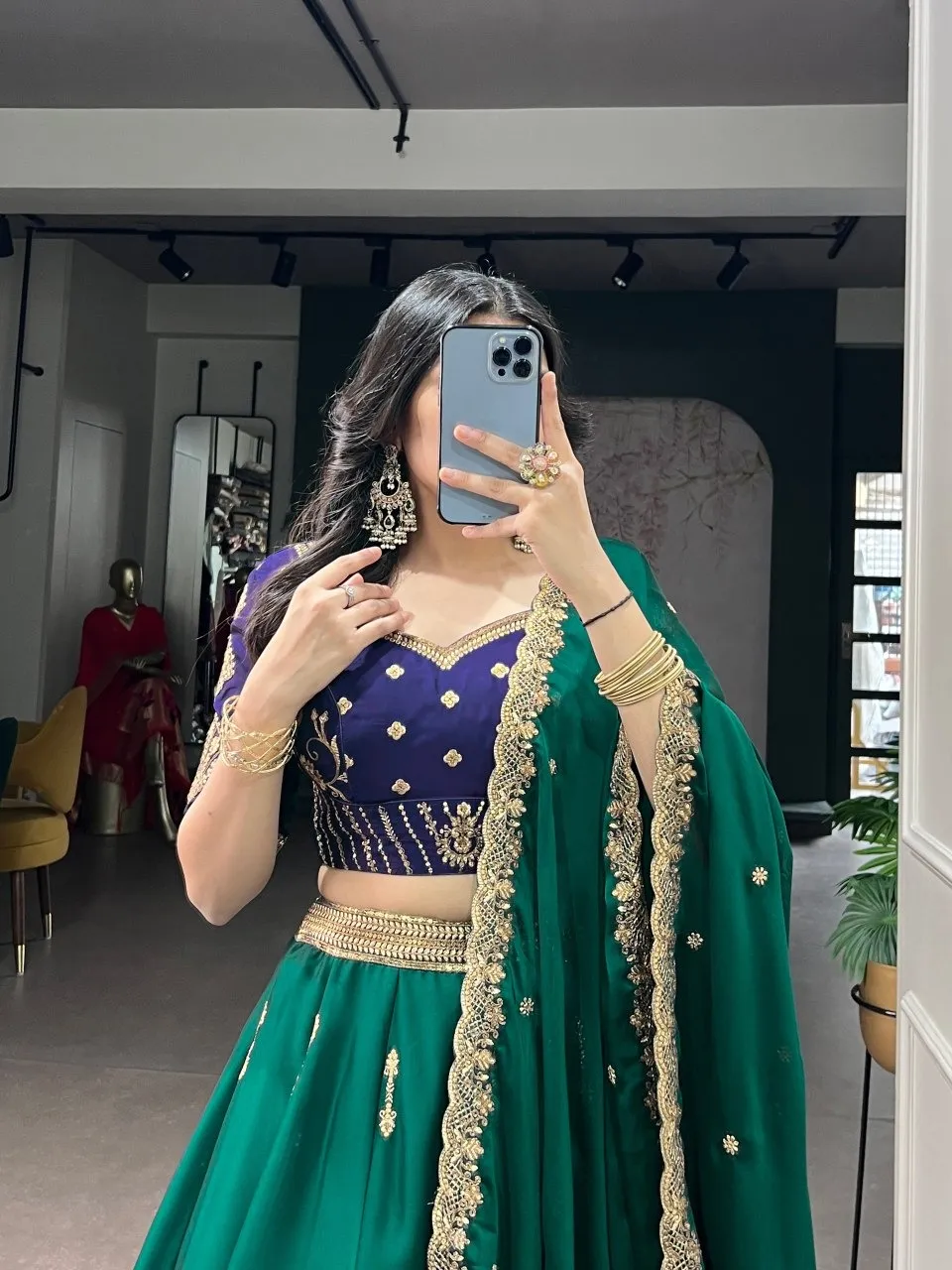 Embellished Green Traditional Lehenga Choli