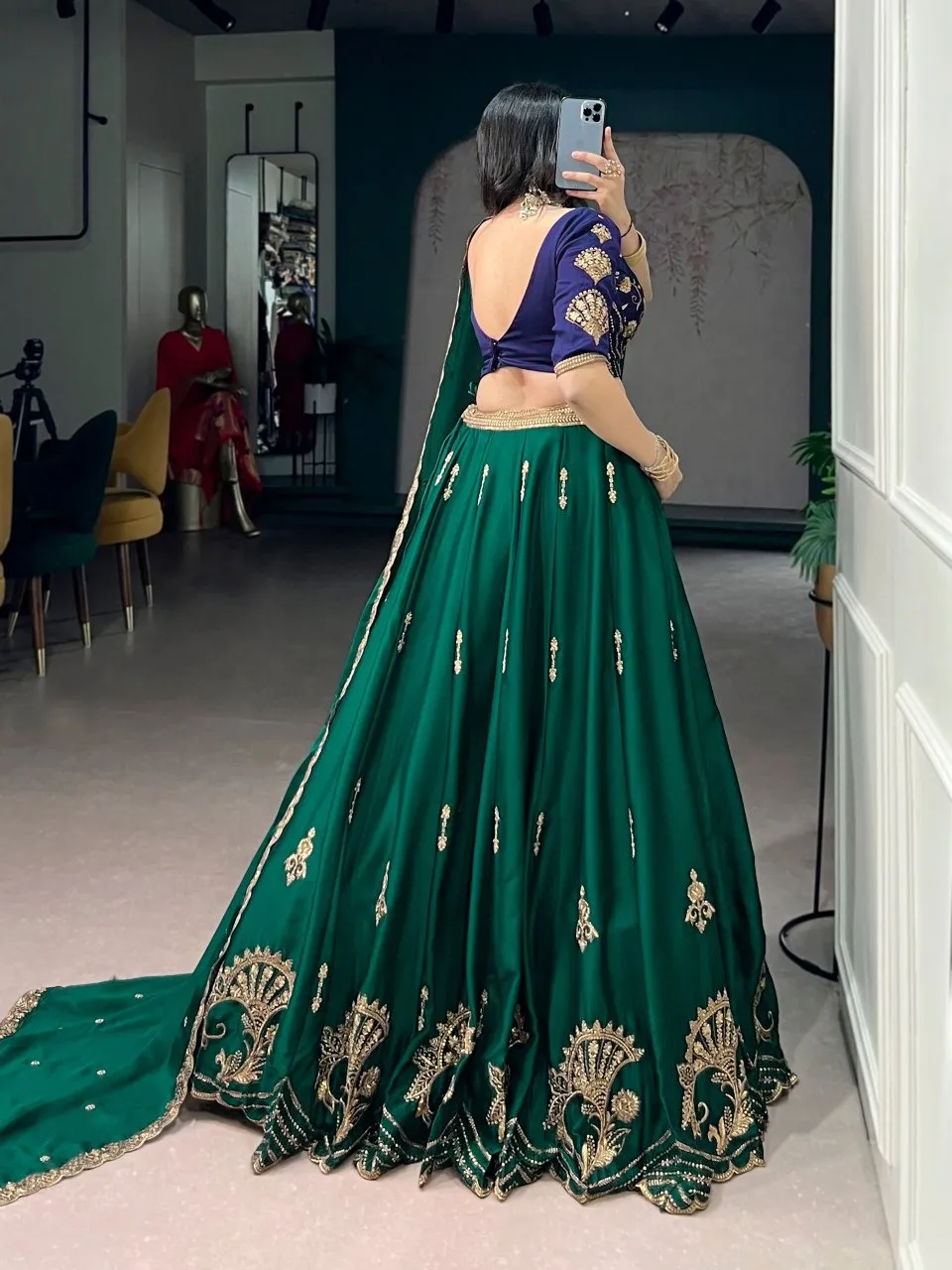 Embellished Green Traditional Lehenga Choli