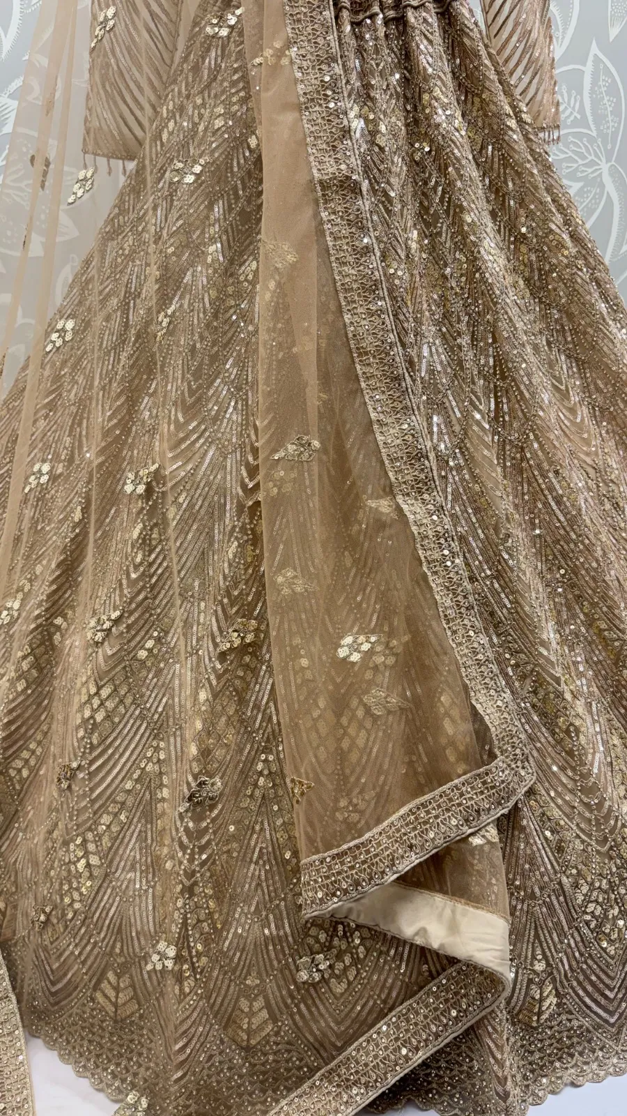 Golden Color Bridal net Bridesmaid Lehenga Blouse