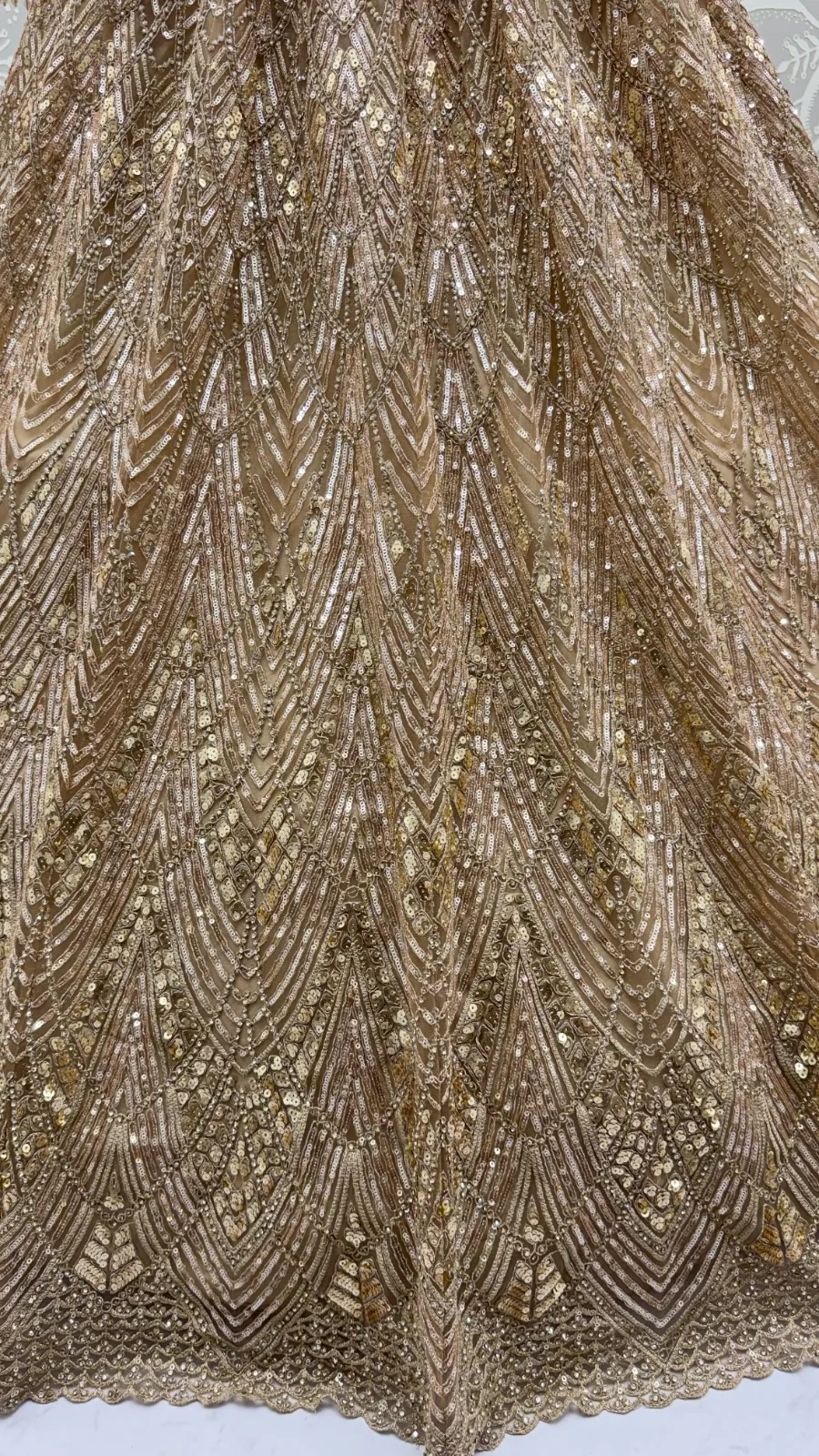 Golden Color Bridal net Bridesmaid Lehenga Blouse