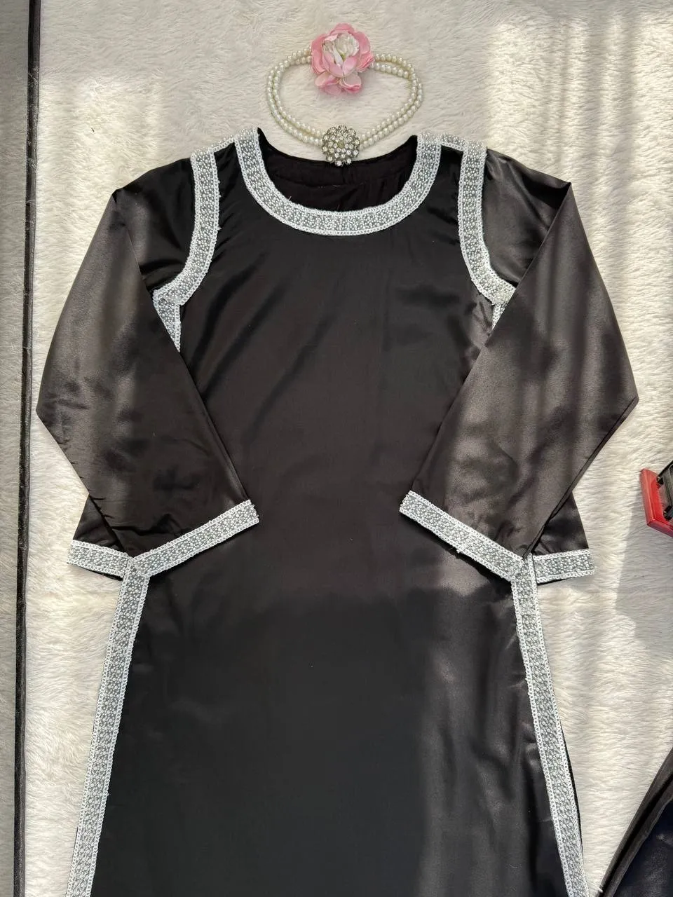 Hania Ameer Inspired Black Color Readymade Suit