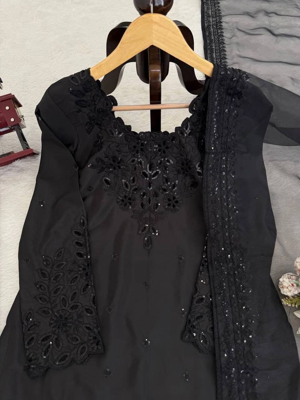 Hania Amir Inspired Black Farsi Salwar Suit