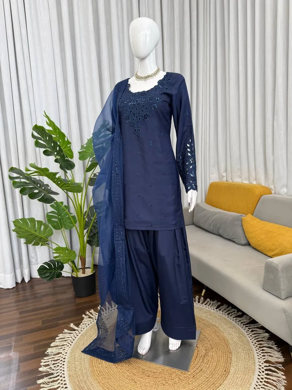 Hania Amir Inspired Blue Farsi Salwar Suit