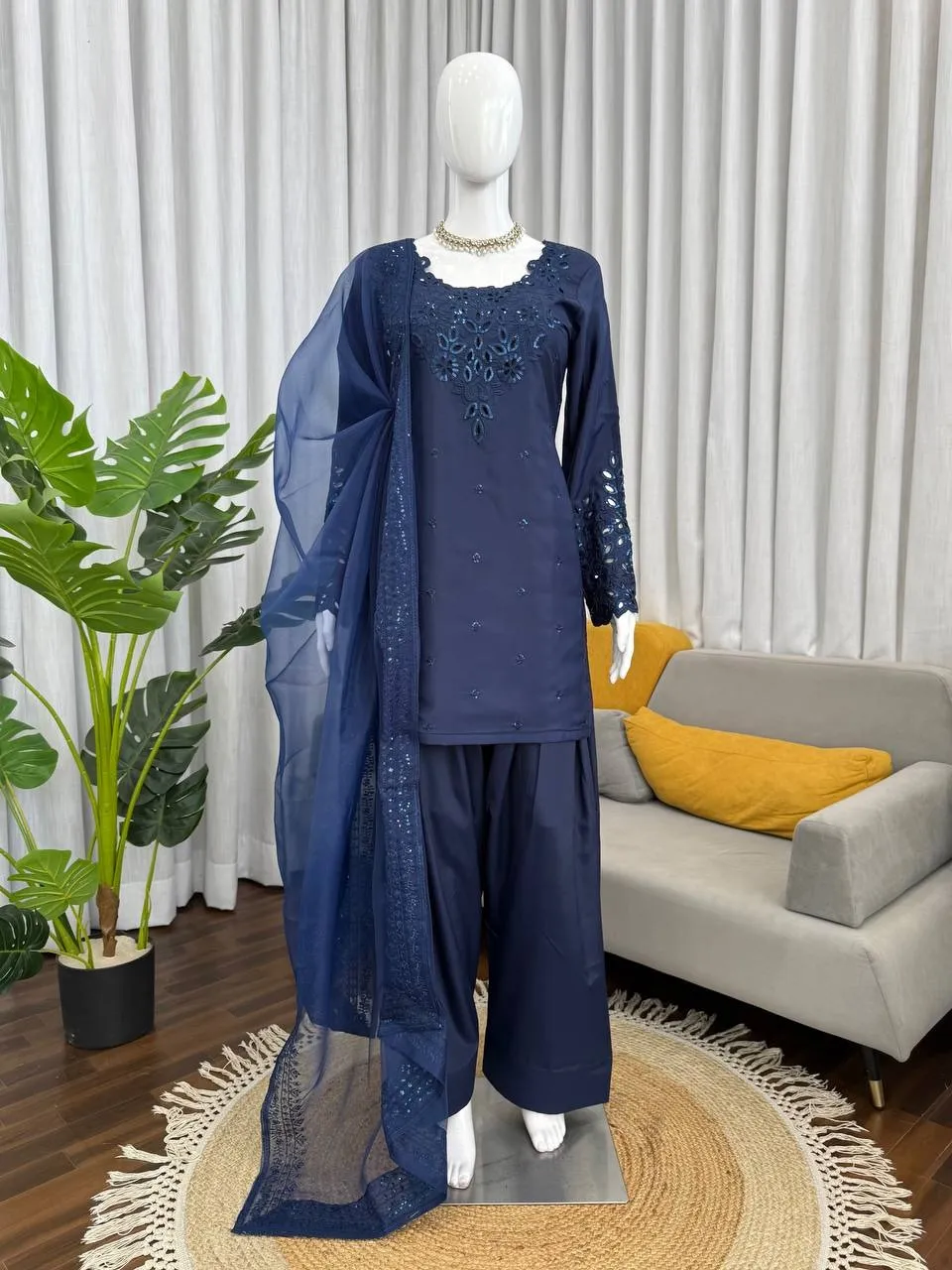 Hania Amir Inspired Blue Farsi Salwar Suit