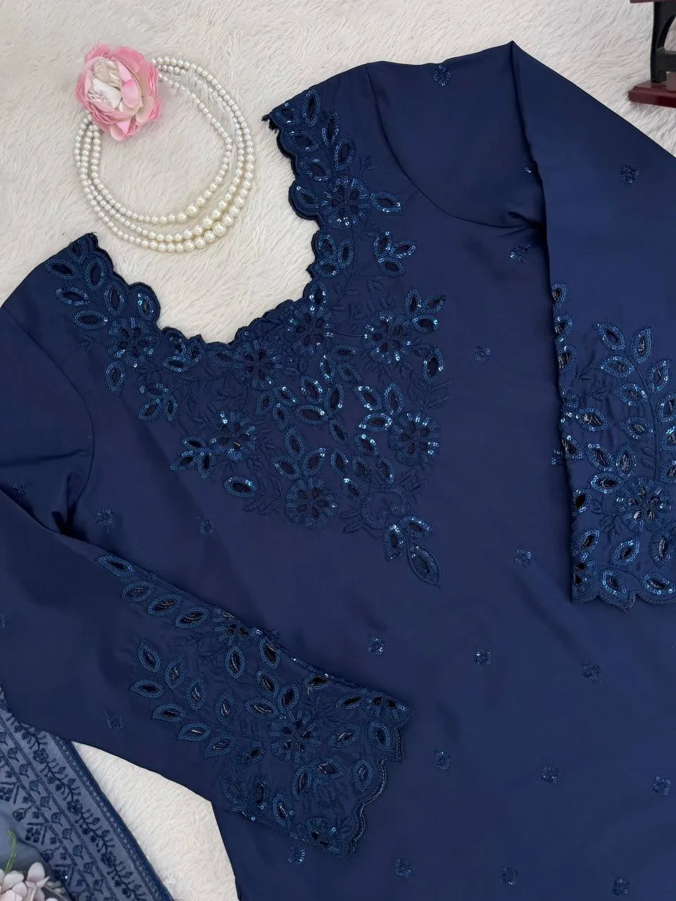 Hania Amir Inspired Blue Farsi Salwar Suit