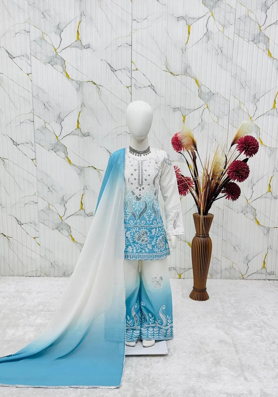 Kids Festive Wear Plazzo Suit