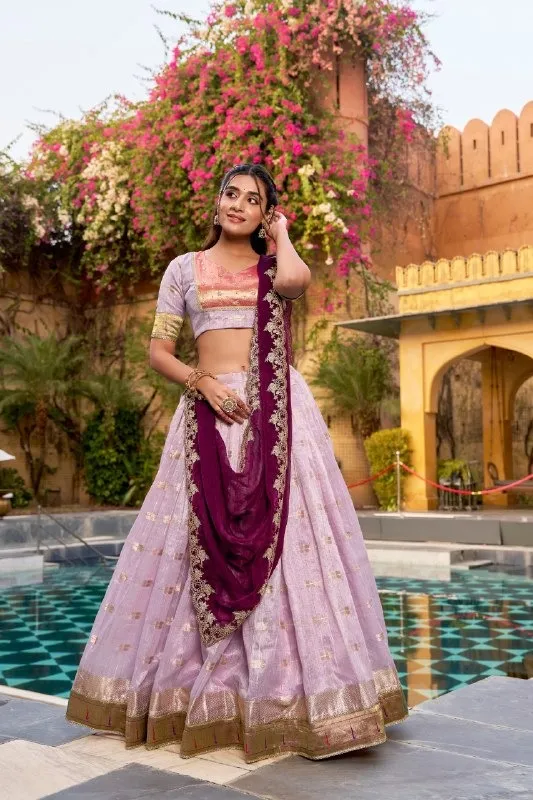 Light Purple Paithani Silk Wedding Lehenga Season