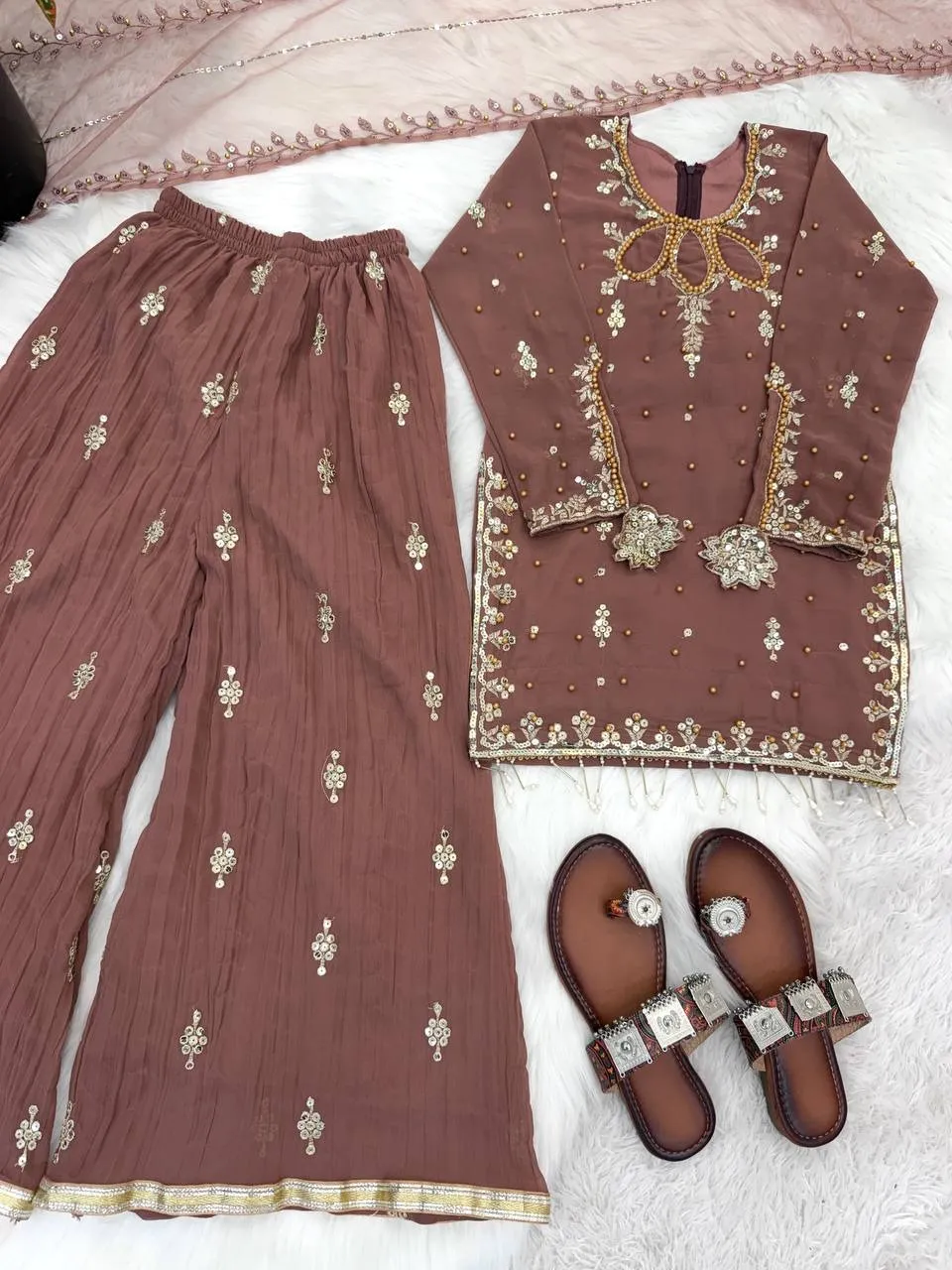 Matching Mother Daughter Embroidery Salwar Suit