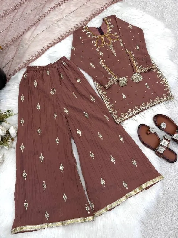 Matching Mother Daughter Embroidery Salwar Suit