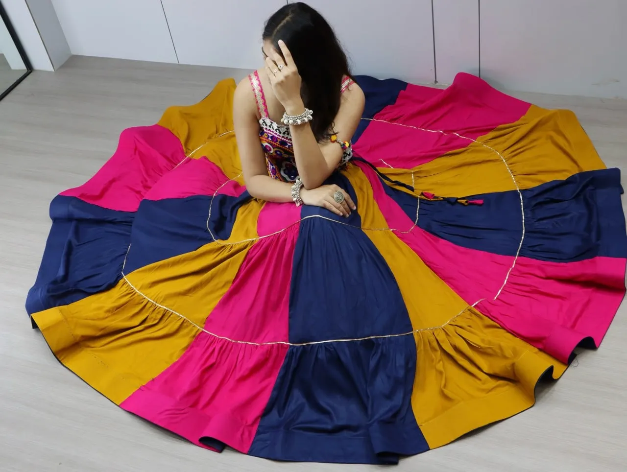 Multi Color Chaniya with Fancy Navratri Blouse