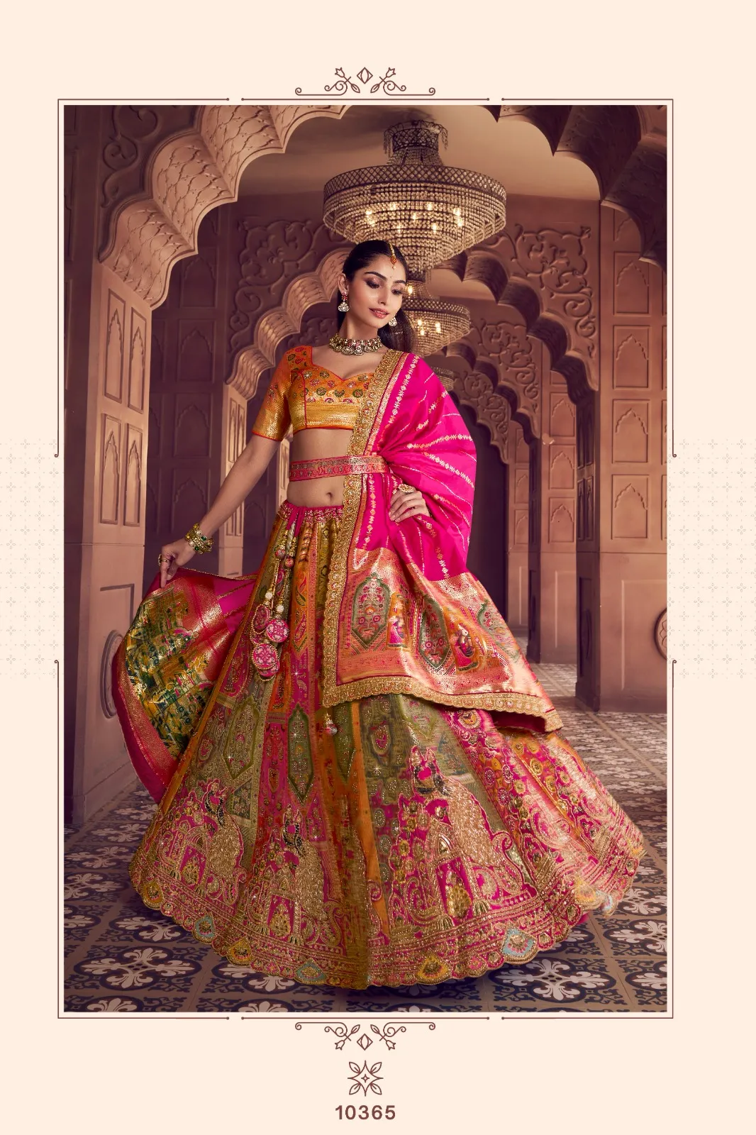 Multi Color Premium Bridal Silk Lehenga Blouse
