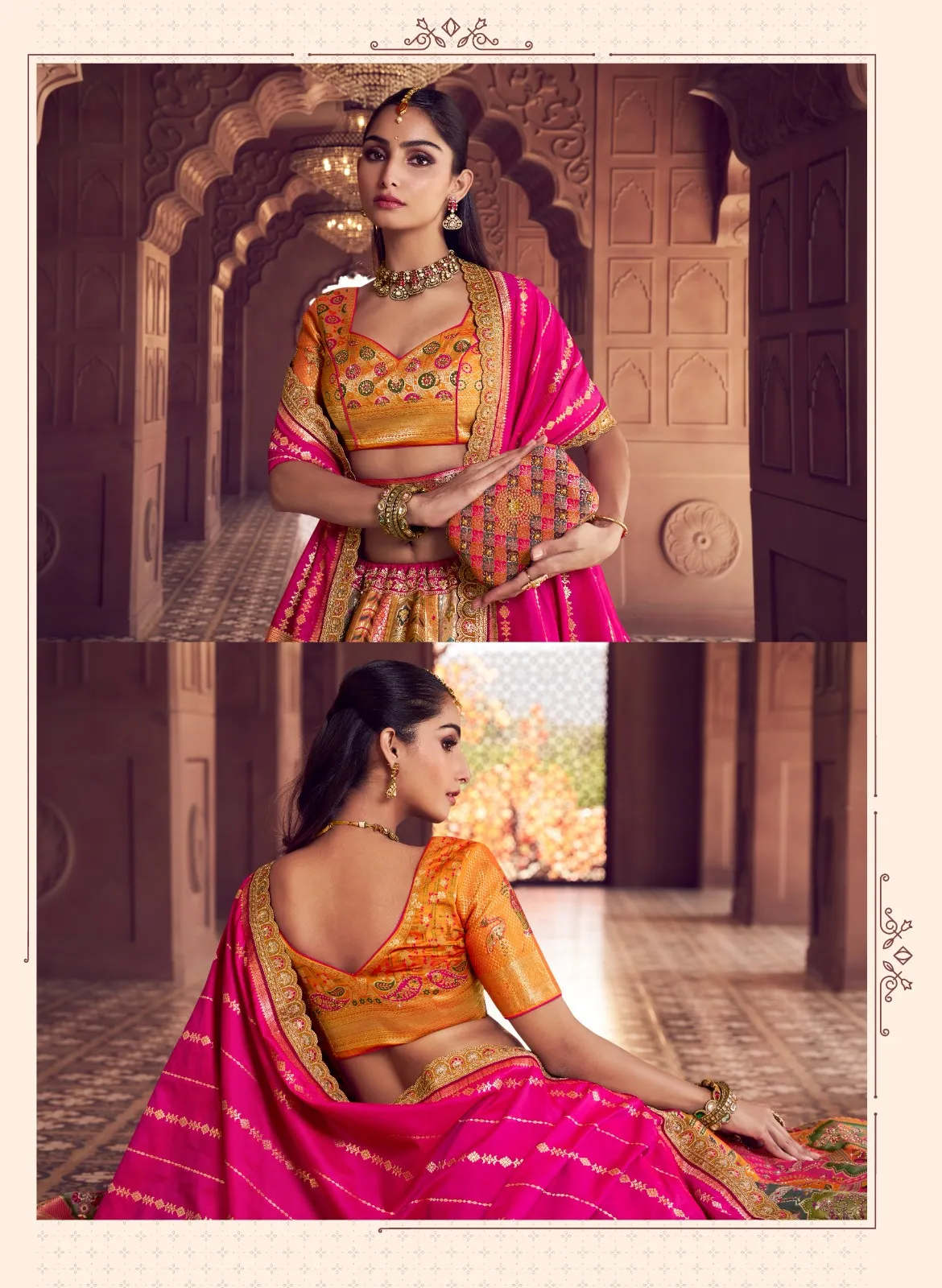 Multi Color Premium Bridal Silk Lehenga Blouse