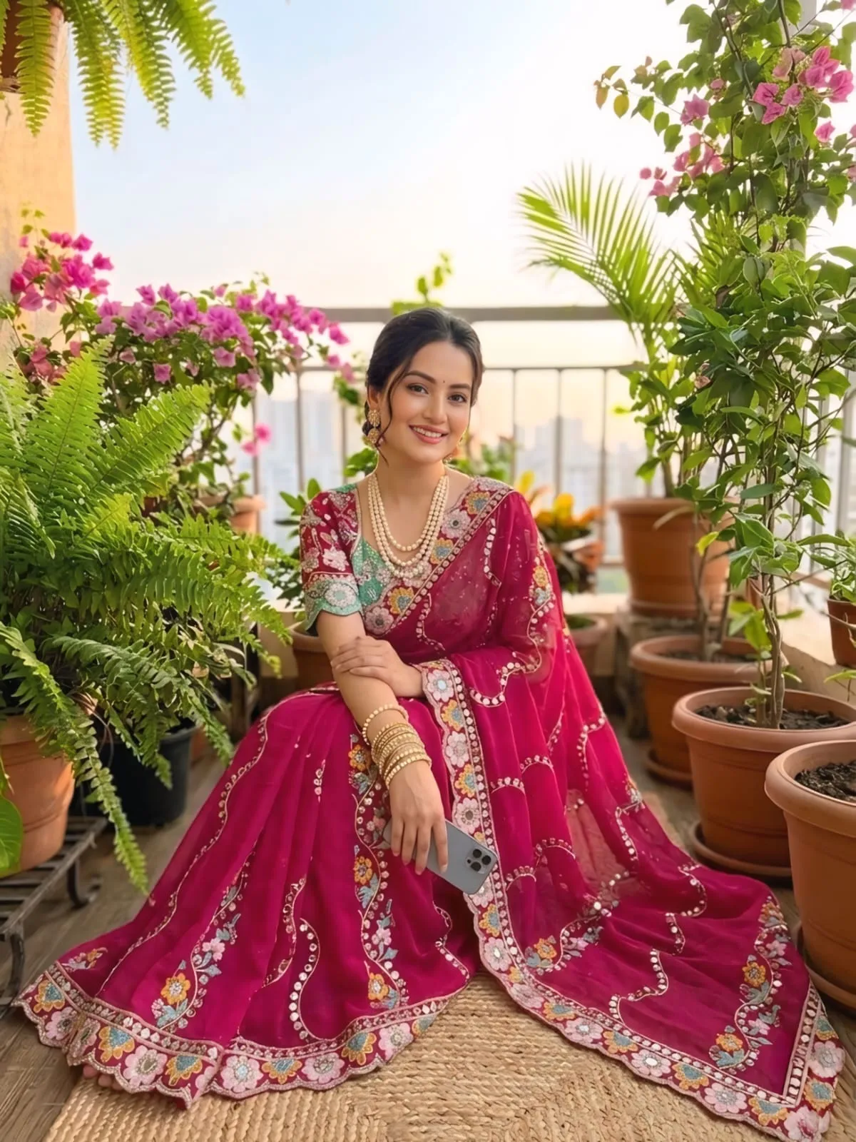 Multi Color Wedding Saree for Women