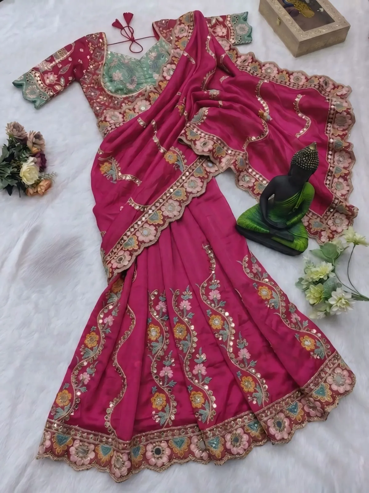 Multi Color Wedding Saree for Women