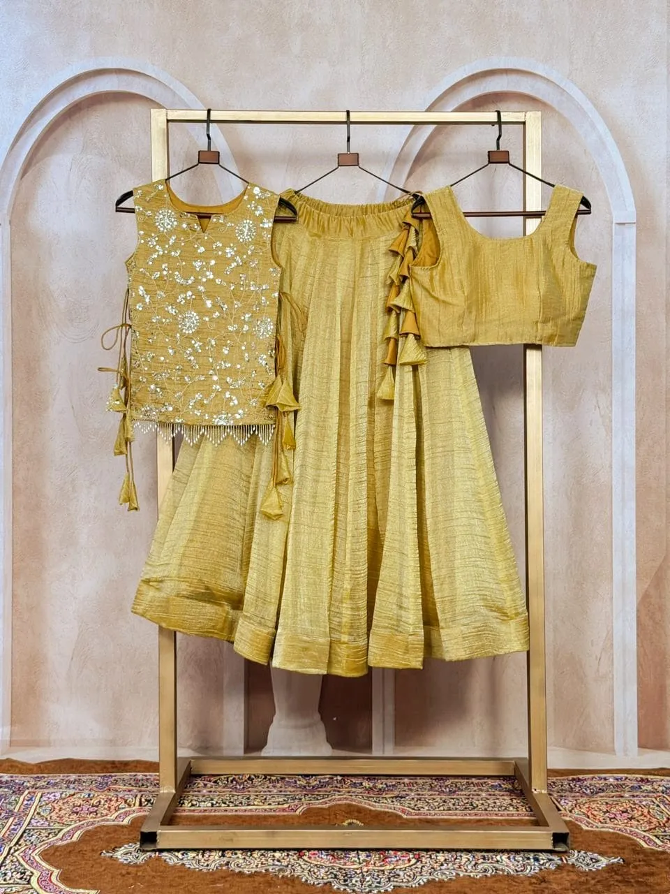 Mustard Color Wedding Lehenga with long koti Blouse