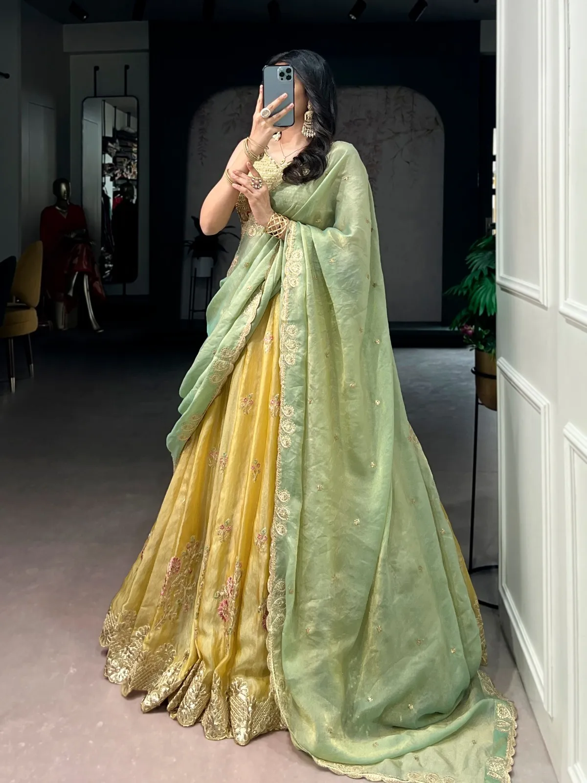Mustard Yellow Haldi Lehenga Outfit
