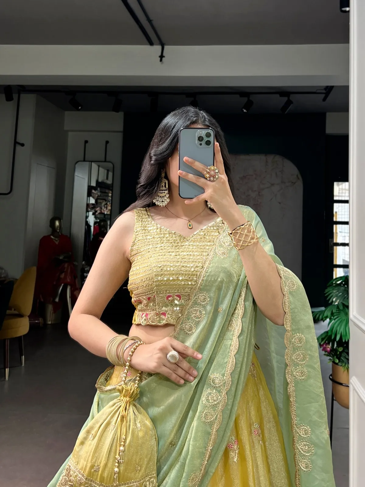 Mustard Yellow Haldi Lehenga Outfit