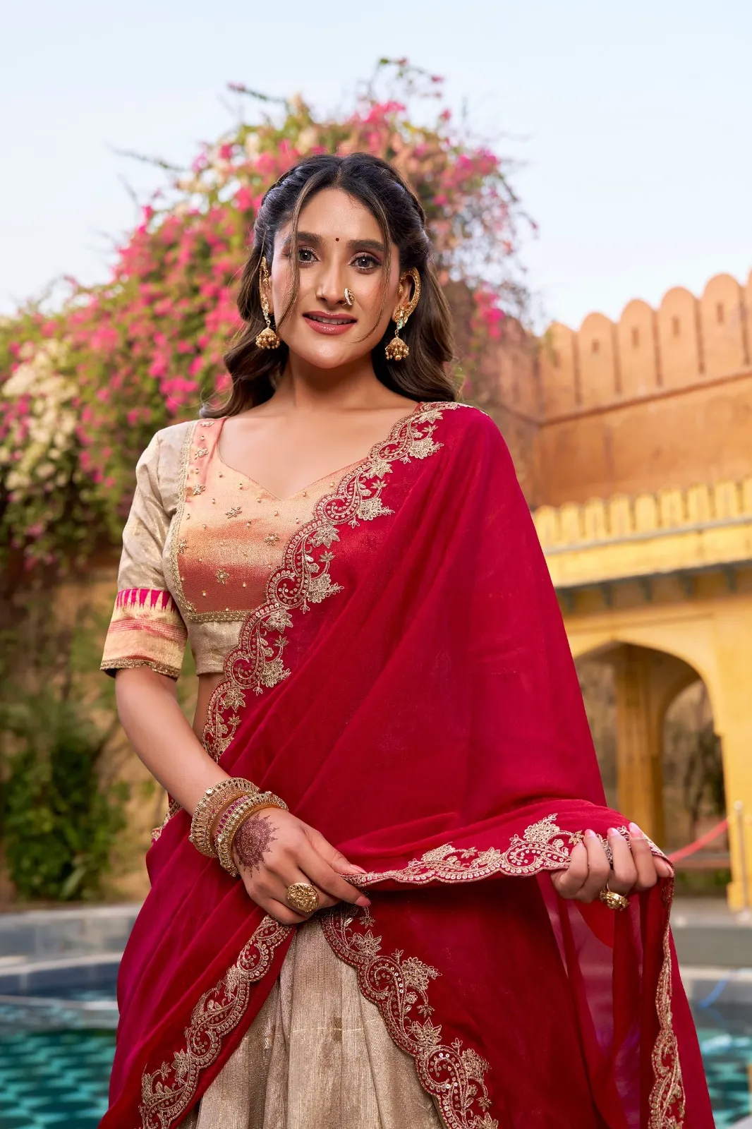 Off White Paithani Silk Wedding Lehenga Season