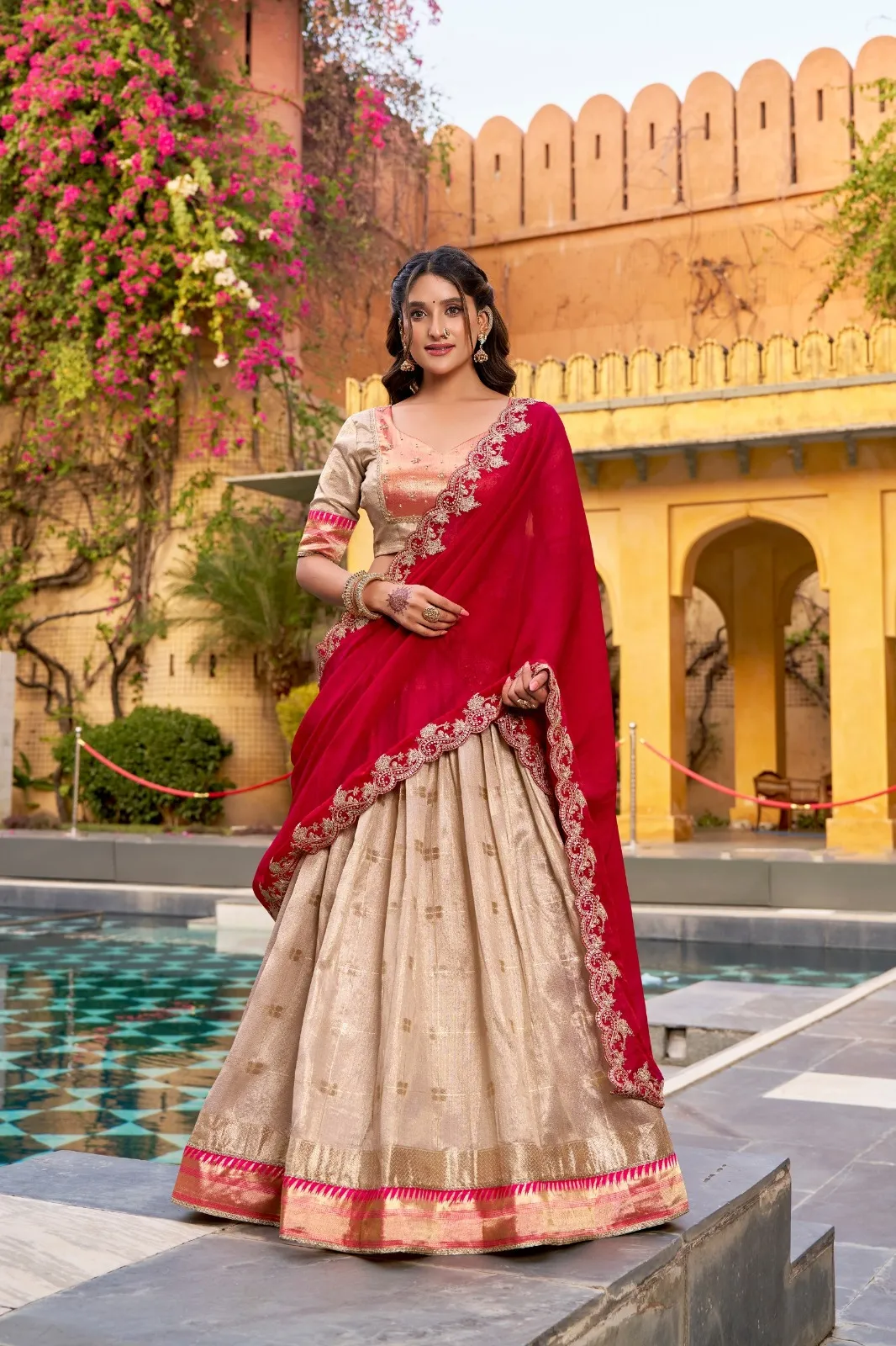 Off White Paithani Silk Wedding Lehenga Season