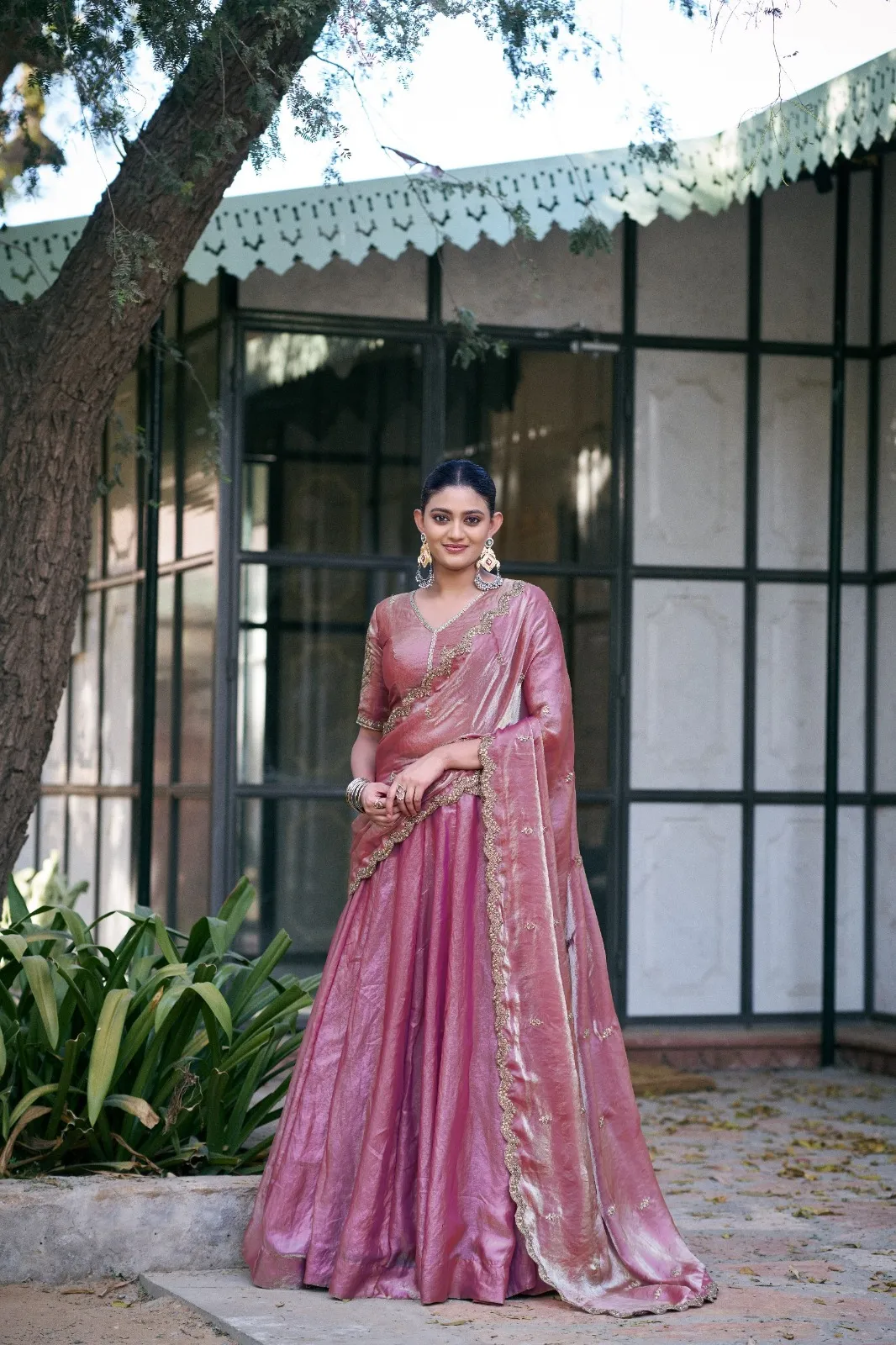 Pink Fendi Sequins Embroidered Lehenga Choli for Wedding Wear