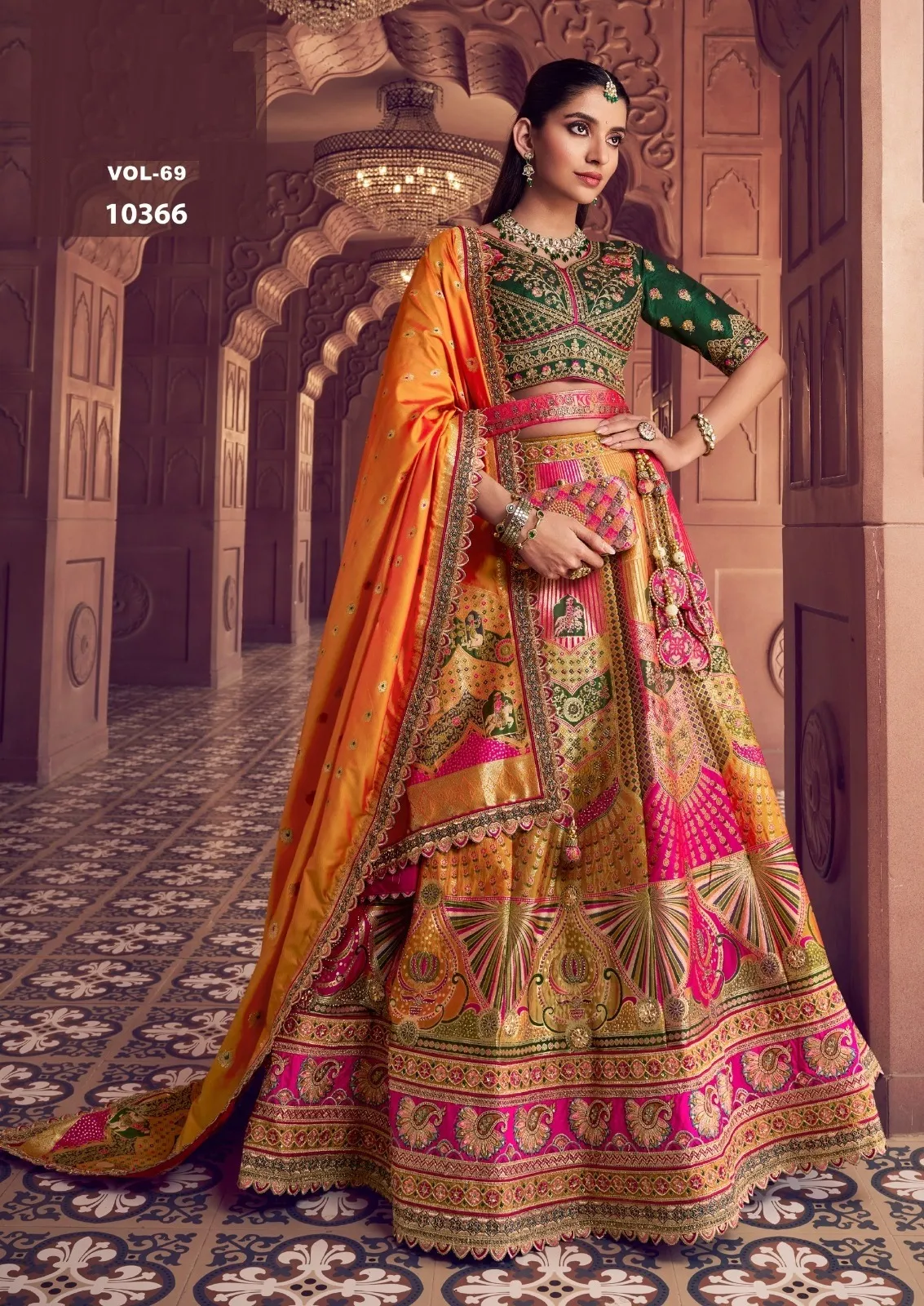 Premium Banarasi Silk Bridal Lehenga Blouse