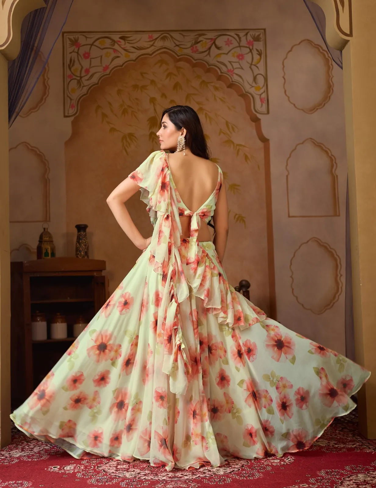 Printed Lehenga with Fancy Stitched Blouse
