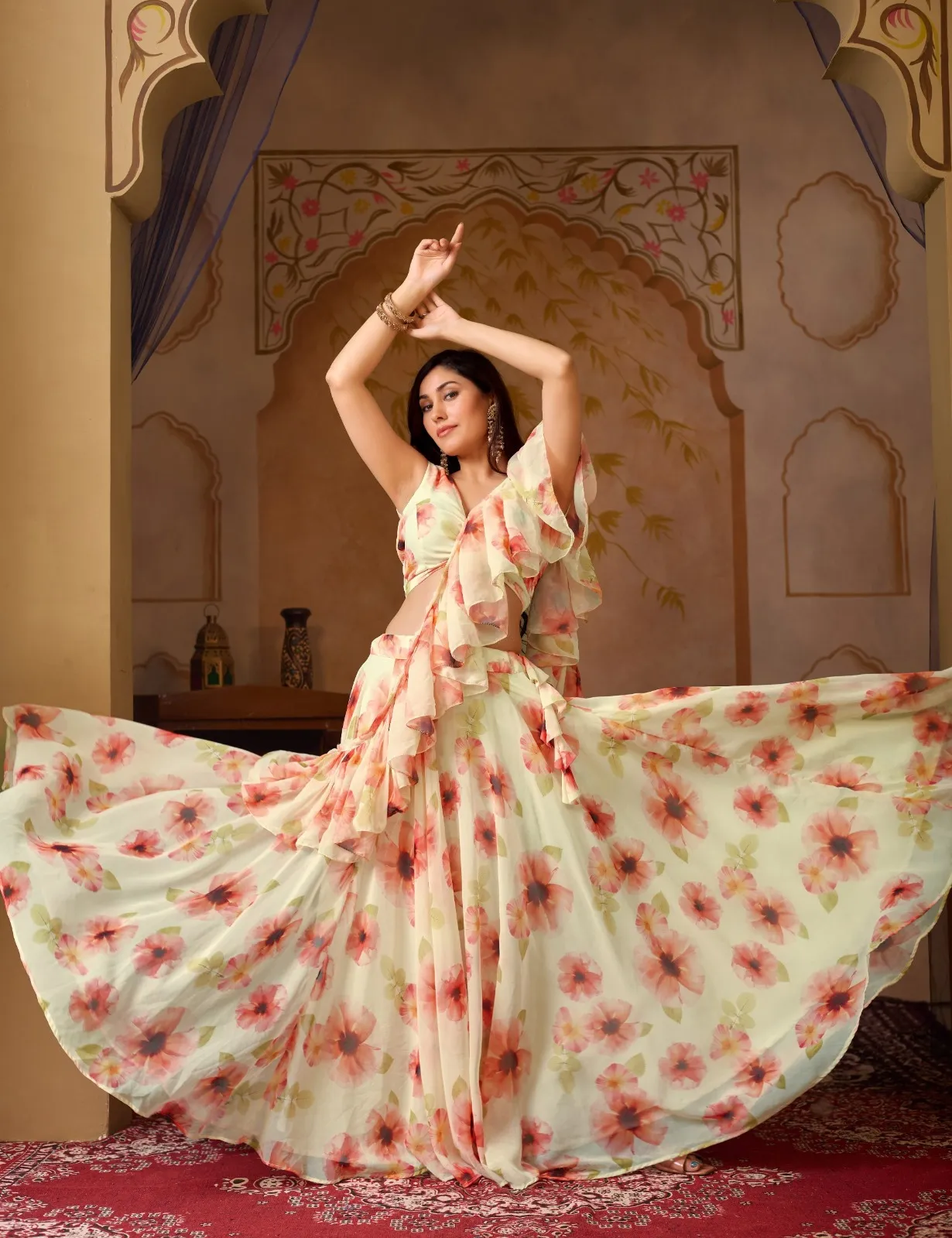 Printed Lehenga with Fancy Stitched Blouse