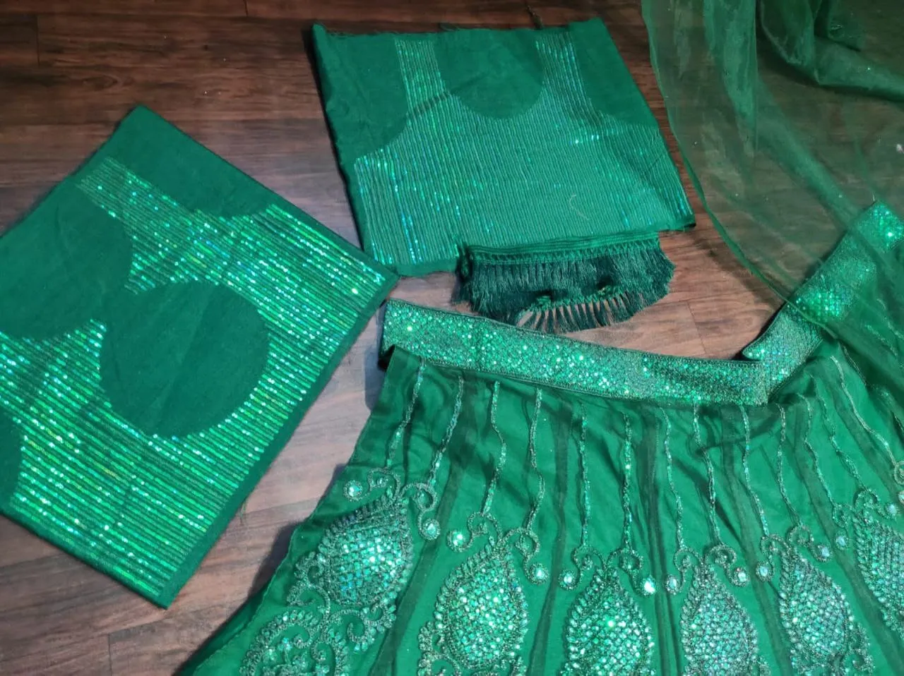 Rashmika Mandana Inspired Green Lehenga Choli