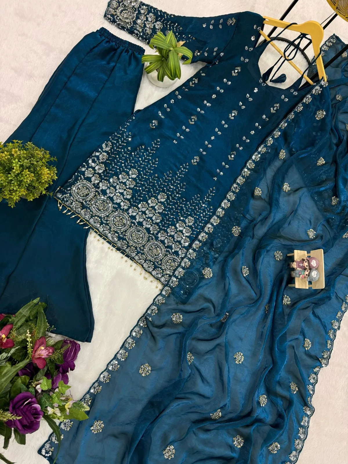 Royal Blue Sharara Salwar Suit for Women