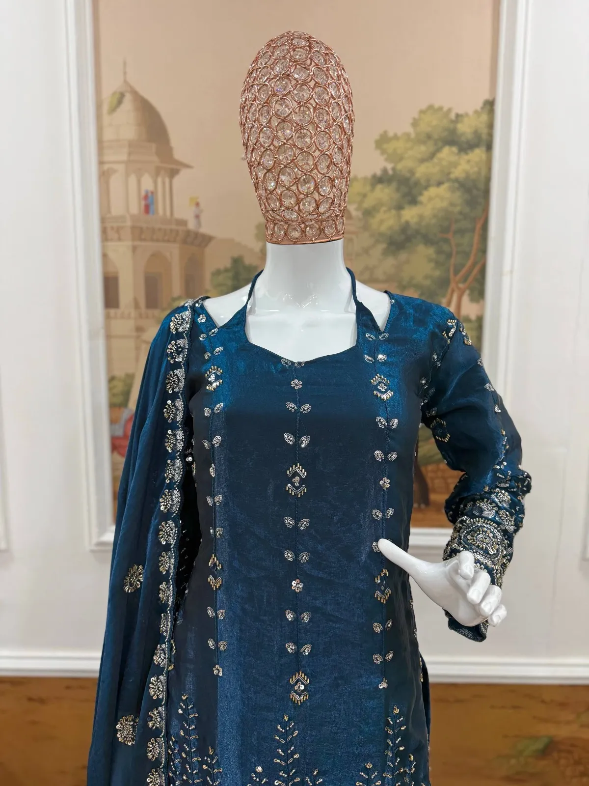 Royal Blue Sharara Salwar Suit for Women