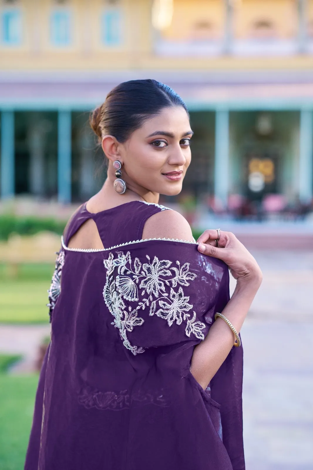 Royal Purple Wedding Wear Lehenga Choli with embroidered shrug, designer Fendi silk lehenga for bridal function and wedding season