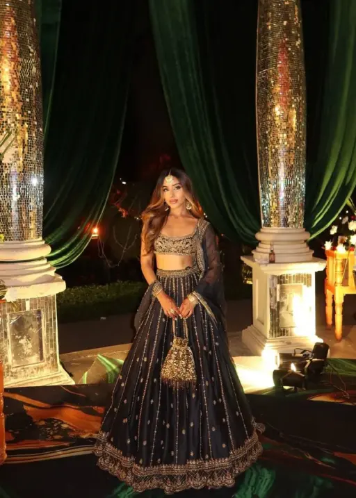 Sangeet Special Black Lehenga Blouse for Girls