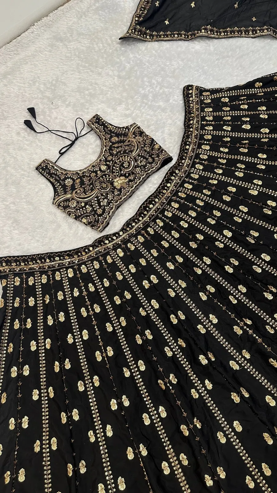 Sangeet Special Black Lehenga Blouse for Girls