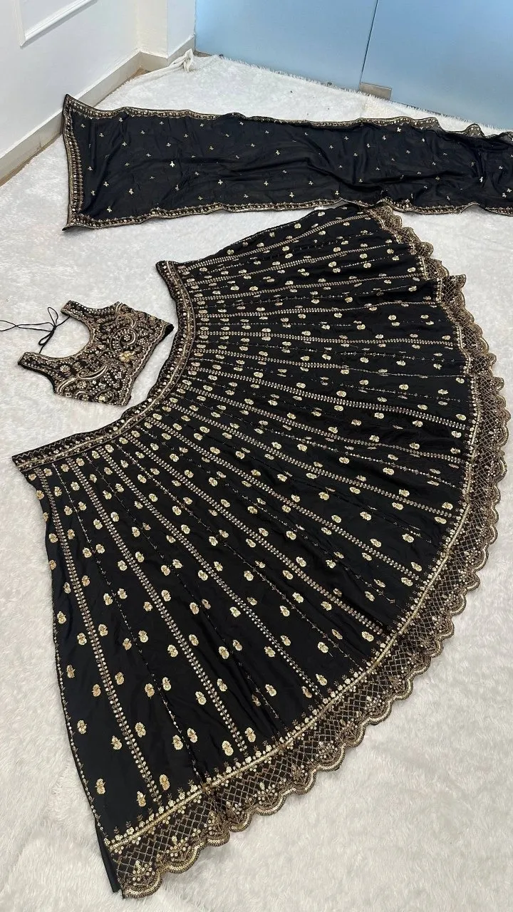 Sangeet Special Black Lehenga Blouse for Girls