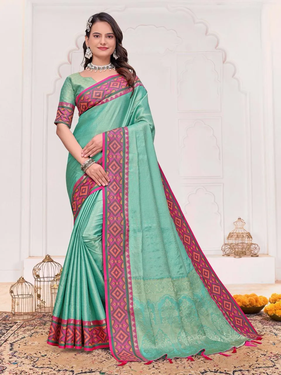 Shreevalli Couple Combo Saree with Kurta Set