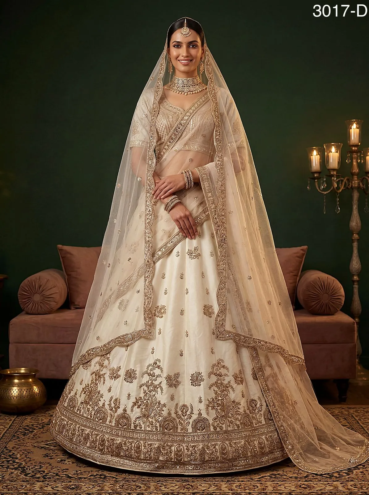 White Color Gadhwal Silk Bridesmaid Lehenga Choli