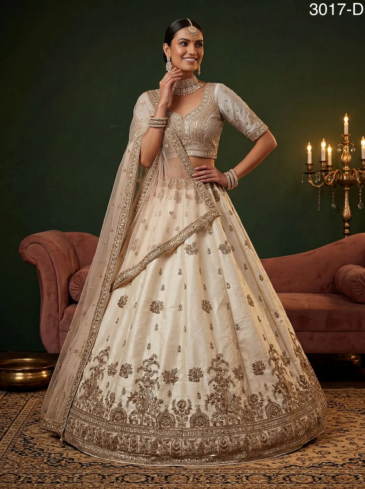 White Color Gadhwal Silk Bridesmaid Lehenga Choli
