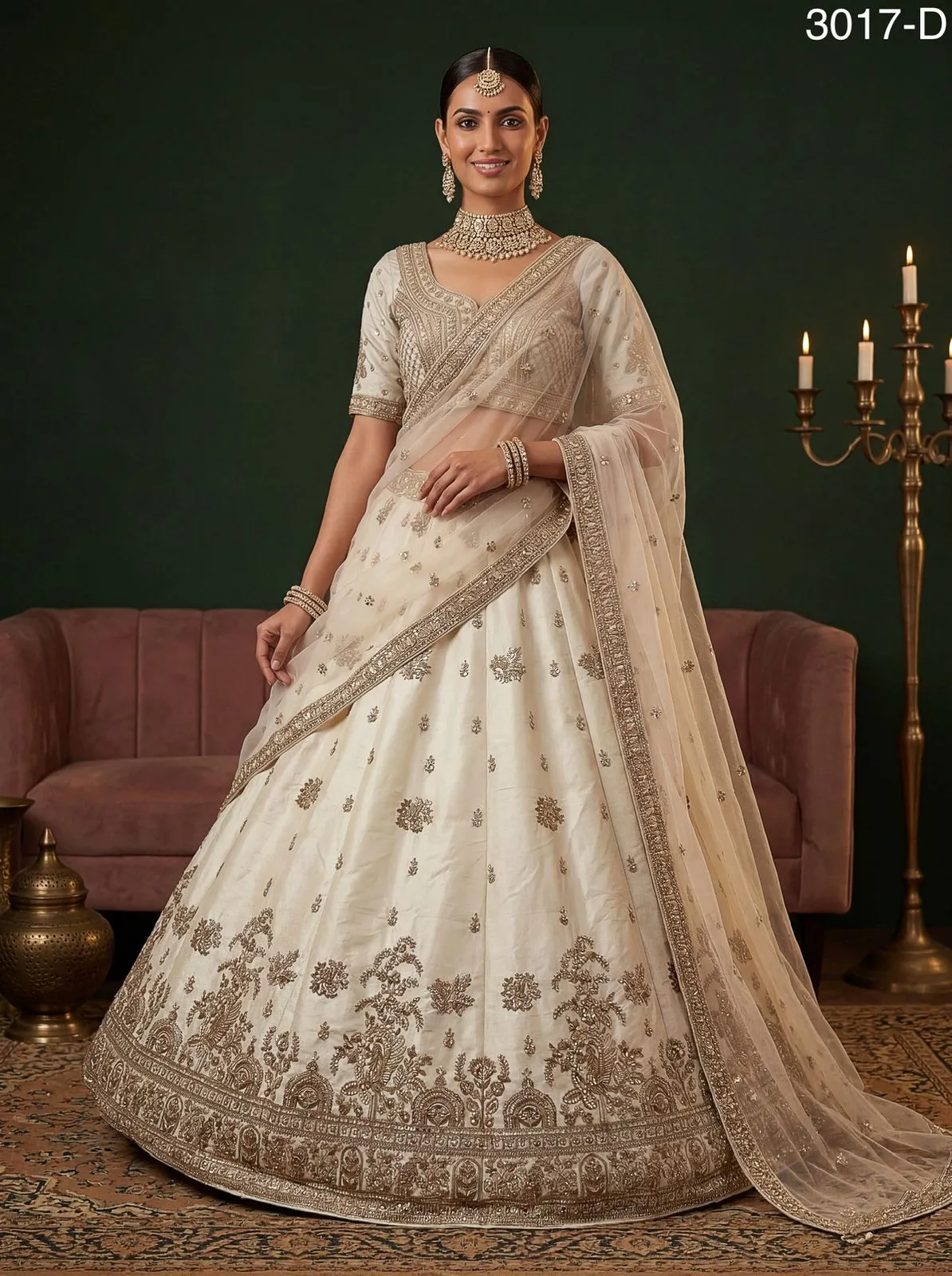 White Color Gadhwal Silk Bridesmaid Lehenga Choli
