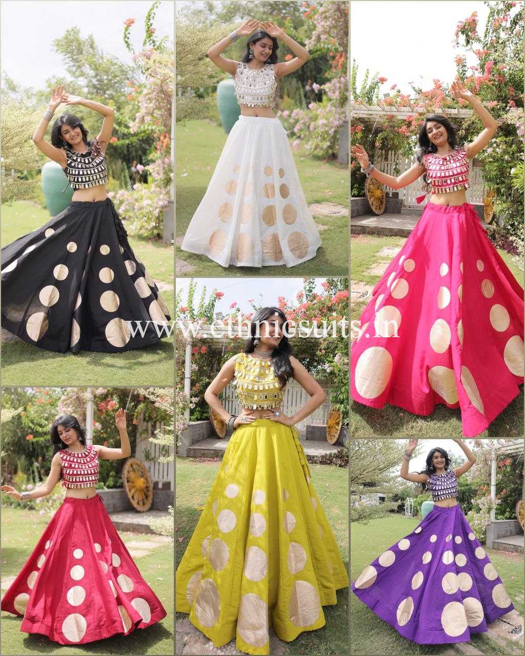 Designer Black Chaniya with Fancy Mirror work Choli for Navratri